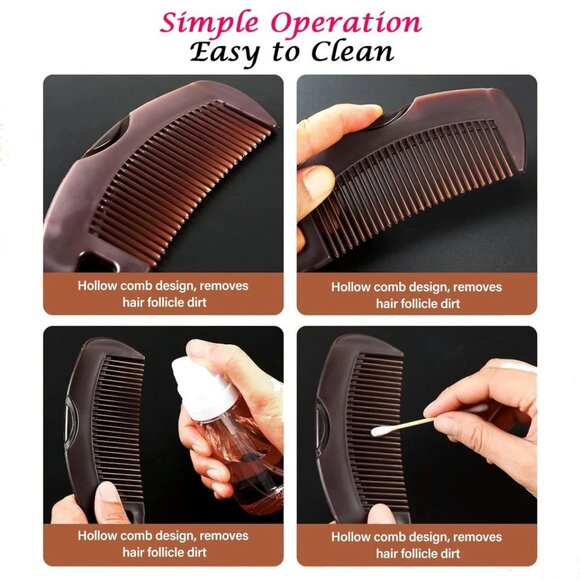 NEW!! Dandruff Comb, Detoxing Comb Energy Massage Comb, Hollow Tooth Button Comb - Picture 5 of 7